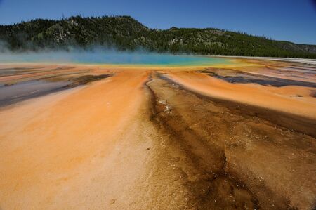 Prismatic pool a hot spring in Yellowstone Nationam Parkの写真素材