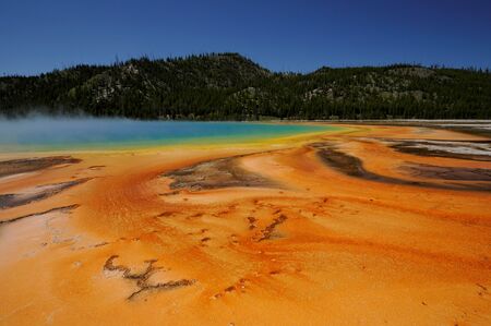 Prismatic pool a hot spring in Yellowstone Nationam Parkの写真素材