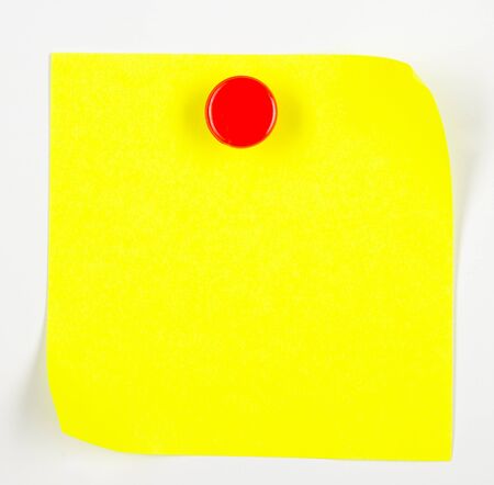 yellow post-its on white background; business conceptの写真素材