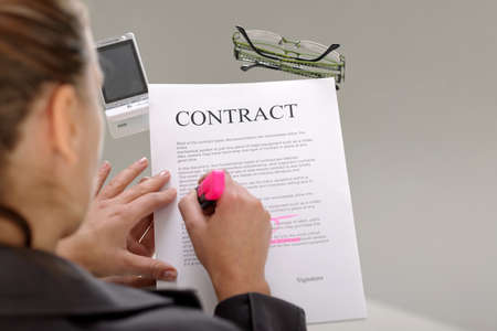 business woman signing contract; business concepts and ideas