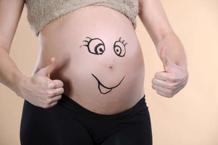 pregnant woman tummy; pregnancy conceptsの写真素材