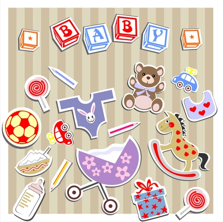 Baby Birth Greeting Cardのイラスト素材