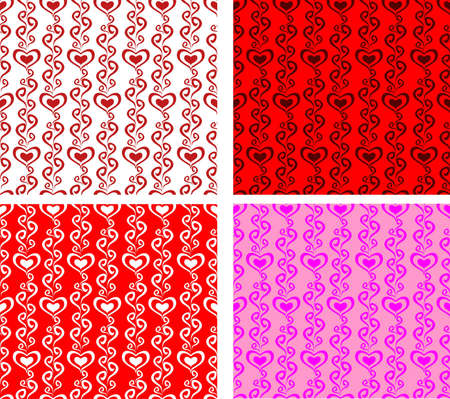 Heart Rows Ornament Seamless Texture Vector Backgroundのイラスト素材
