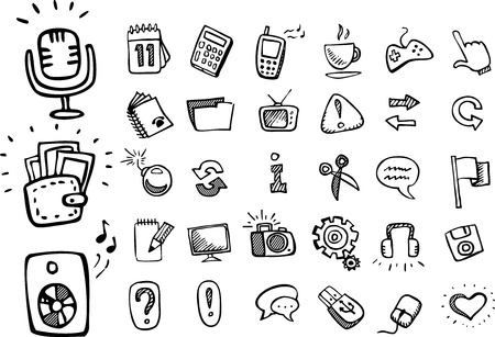 doodle web iconsのイラスト素材