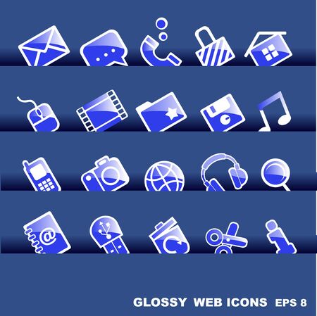blue web iconsのイラスト素材