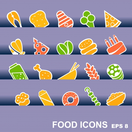 vector food iconsのイラスト素材
