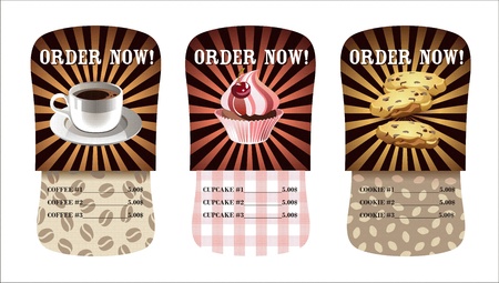 coffee, cupcake and cookie design templateのイラスト素材