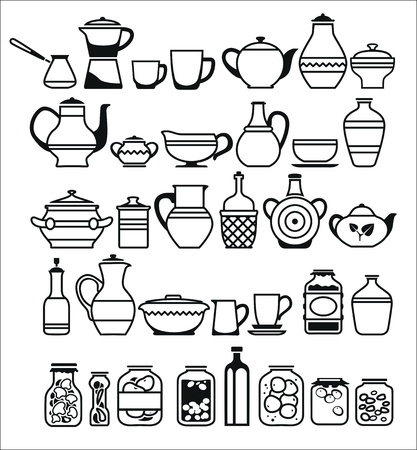 kitchen tools and utensils. Vector illustrationのイラスト素材