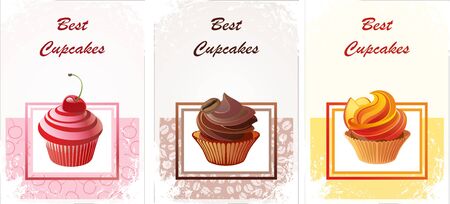 card with capcakesのイラスト素材