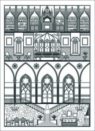 house interior silhouette. Vector illustrationのイラスト素材