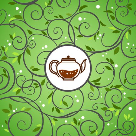 vector template with tea kettleのイラスト素材