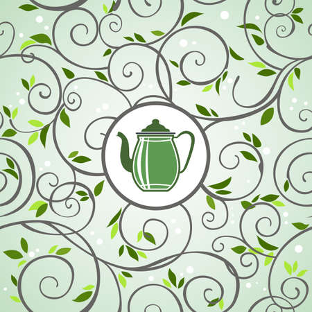 vector template with tea kettleのイラスト素材