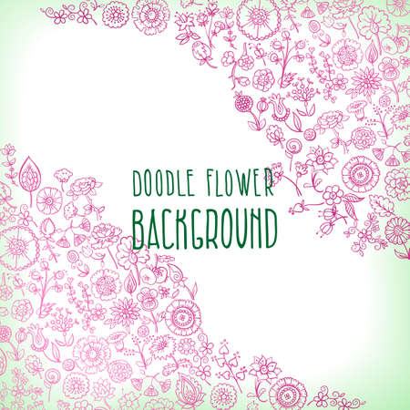 background made of hand drawn floral elementsのイラスト素材