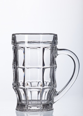 Empty beer glass isolated on white backgroundの写真素材