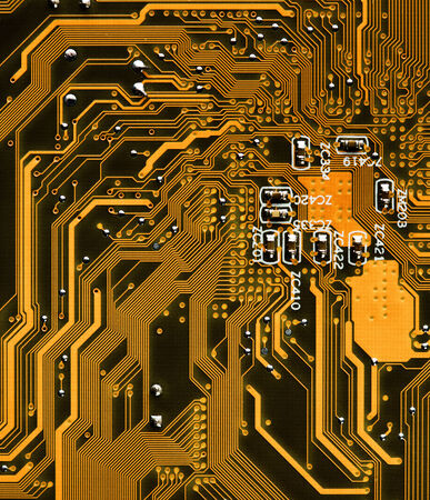 Close Up of electronic circuit board without processorの写真素材