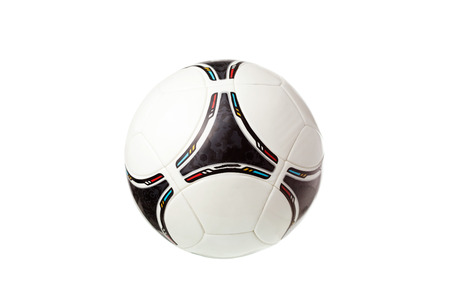 Leather sport ball isolated on a white backgroundの写真素材