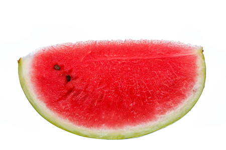 the fresh juicy ripe watermelon isolated on white backgroundの写真素材