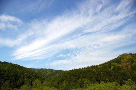 On we turn blue the sky a cloud in the manner of  fart.の写真素材