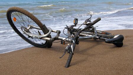 Bicycle on seashores  の写真素材