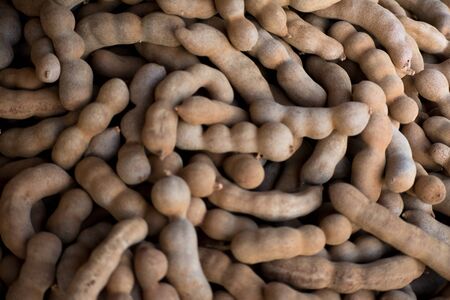 tamarind pile in market ,background of  tamarind,close upの写真素材