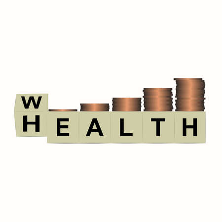 Background design on health and wealth. Could be used as posters, templates, mock up, websiteのイラスト素材