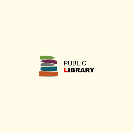 Simple public library logo designのイラスト素材