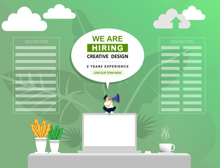 vector bussines for creative designer hiringのイラスト素材