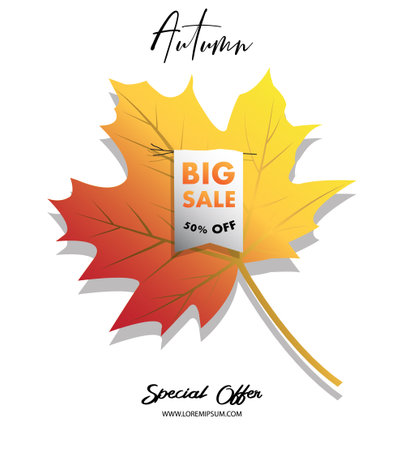 Background design illustration of the autumn saleのイラスト素材