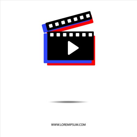 simple Movie clipper icon isolated, movie logo vector concept, can be use for template, banner, companyのイラスト素材