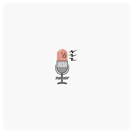 Podcast. Vector flat illustration, icon, logo designのイラスト素材
