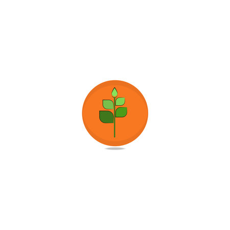 Green leaf logo design illustrationのイラスト素材