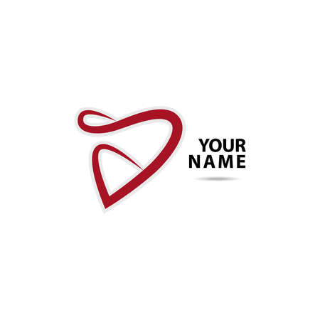 Heart vector symbols. Valentine's day ribbon logotype. The abstract design of the medical health icon logo.のイラスト素材