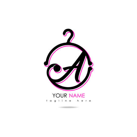illustration of a minimalist logo design can be used for women's clothing products, symbols, signs, online shop logos, special clothing logos, boutiqueのイラスト素材