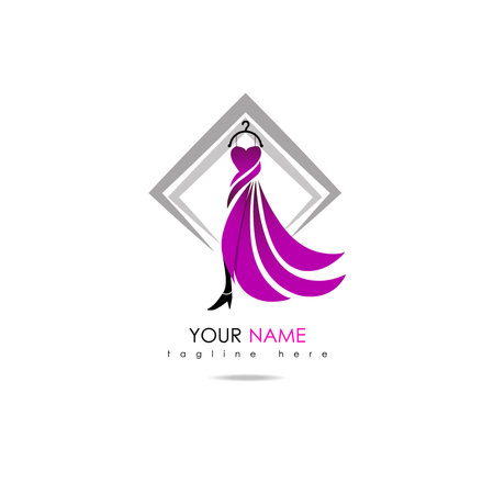 illustration of a minimalist logo design can be used for women's clothing products, symbols, signs, online shop logos, special clothing logos, boutiqueのイラスト素材