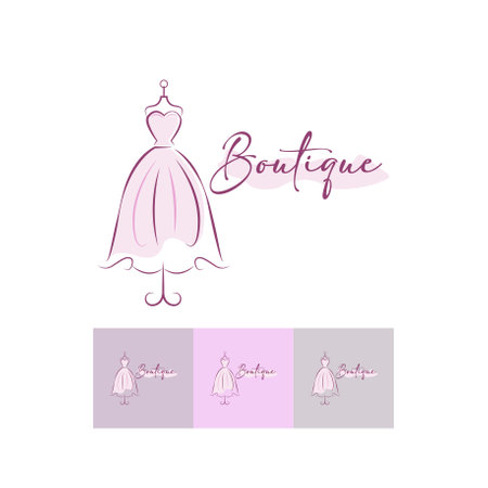 Wedding logo design vector template. Elegant wedding symbol. illustration of a minimalist logo design can be used for women's clothing products, online shop logos, boutique.のイラスト素材
