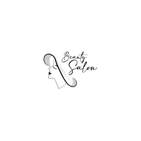 Vector logo for beauty salon, hair salon, barbershop, hairdresser, makeup and cosmetic company.のイラスト素材