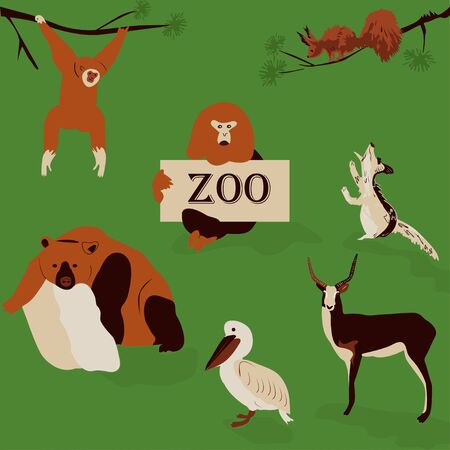 Zoo animal setのイラスト素材