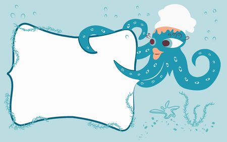 Octopus Wild sea animal template designのイラスト素材