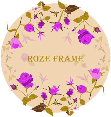 set, a set of beautiful, red roses with branches and leaves. frame of colors for text and greetings, hand-drawnのイラスト素材
