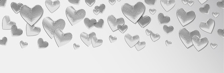 convex, voluminous 3d hearts on a light background. vector illustration of realistic hearts for cards design, cover design, bags, web pages, bannerのイラスト素材