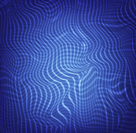 Slanting diagonal lines surrounded by the sharp picture. three-dimensional picture of abstract light lines isolated on dark blue background. vector graphics.のイラスト素材