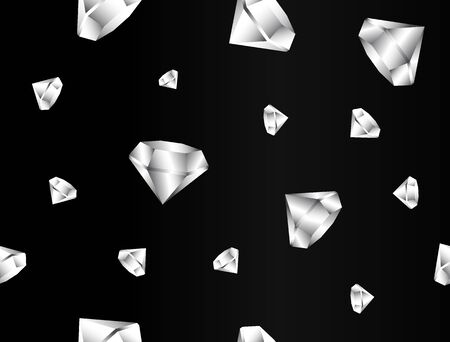 seamless texture. gradient glitter of precious stones in a realistic style. luxury Diamond, diamond isolated on black background. art, 3d backgroundのイラスト素材