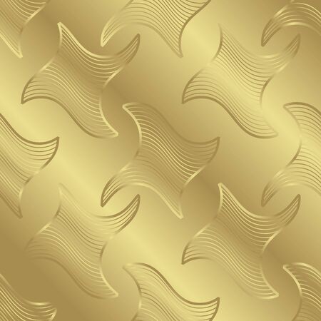 modern seamless pattern of  gold background in the form of shapes. exciting lines, artistic decor pattern in a minimalist style. design for packaging, invitations, banners, advertisingのイラスト素材