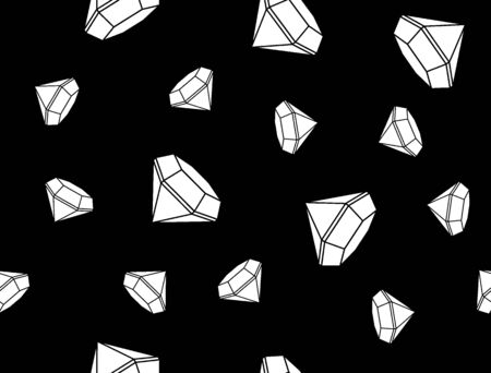 seamless texture . black and white geometric pattern of primitive shapes in a minimalist style. gradient, luxury Diamond isolated on black background. dynamic pattern. the subtle backgroundのイラスト素材