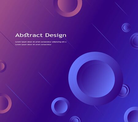 colorful geometric background of abstract circles. the liquid form of figures in a dynamic style, gradient fill. vector design for Wallpapers, websites, advertising, business presentations. modern technology, art.のイラスト素材