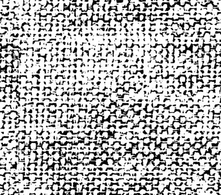 seamless vector pattern, natural fabric texture (linen, cotton, textile, grunge). a pattern of black wavy lines isolated on a white background, close-up. monochrome Wallpaper in a minimalist style. for business ideas, advertising, old paper.のイラスト素材