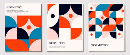 set of abstract background, a pattern of geometric shapes. the modern element is a circle, a line in the style of minimalism. for print. banner, web, business ideas. vector art illustration.のイラスト素材