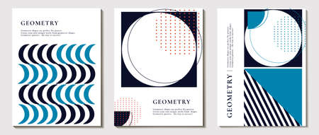 set of abstract background, a pattern of geometric shapes. the modern element is a circle, a line in the style of minimalism. for print. banner, web, business ideas. vector art illustration.のイラスト素材