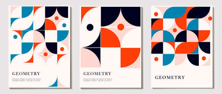 set of abstract background, a pattern of geometric shapes. the modern element is a circle, a line in the style of minimalism. for print. banner, web, business ideas. vector art illustration.のイラスト素材