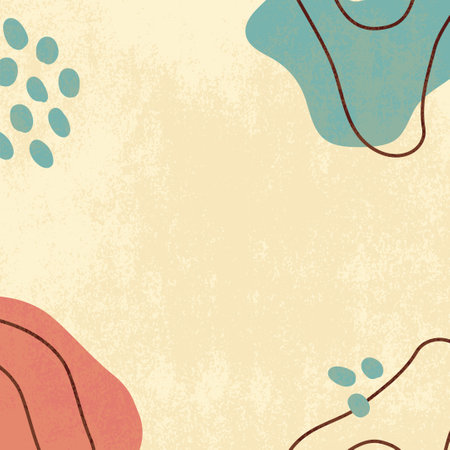 modern retro background, art blots with place for text. abstract lines, dots, shapes with texture. vector illustration for print, social media, banner, poster design.のイラスト素材